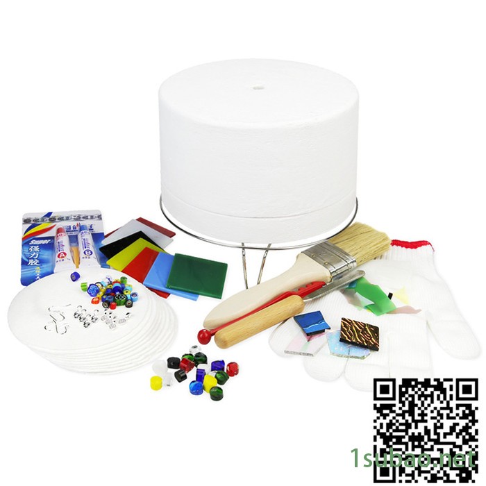 曼德1707006-4-1DIY工具 玻璃倒角机500克装热熔琉璃玻璃切块混批红色五瓣花图案厂家微波窑炉材料图4