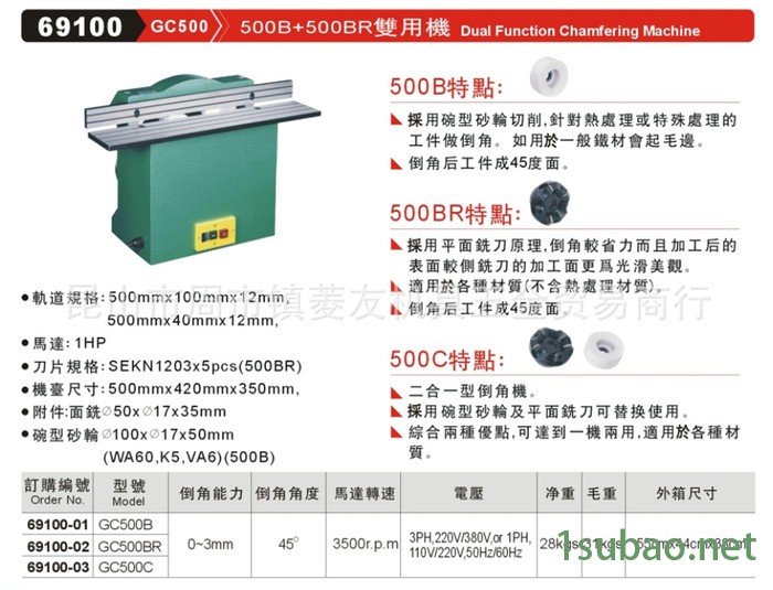 精展砂轮式倒角刀平面铣刀式500B+500C双用机倒角机GC图2