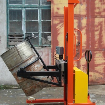 带电子秤电动手翻油桶倾倒机 称重式电动升降手动翻转油桶车