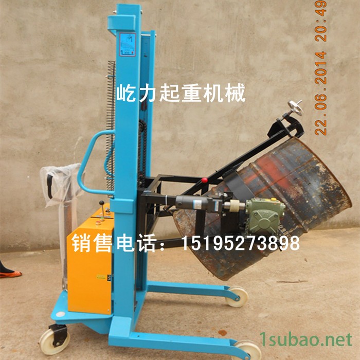 供应屹力COD半电动油桶搬运车 翻转式圆桶堆高装卸车 180°倒料车图2