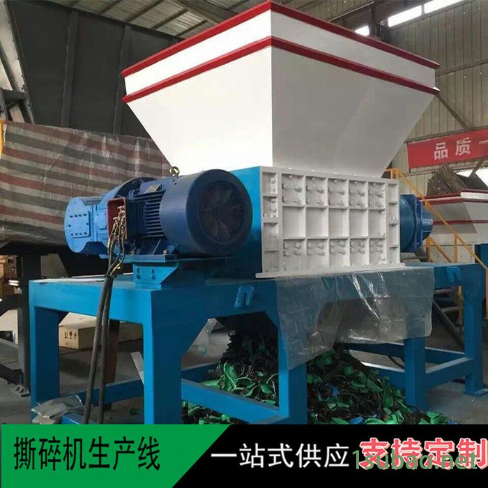 撕碎机大型单双轴破碎机金属塑料餐厨余垃圾木材熔喷布小型粉碎机图4