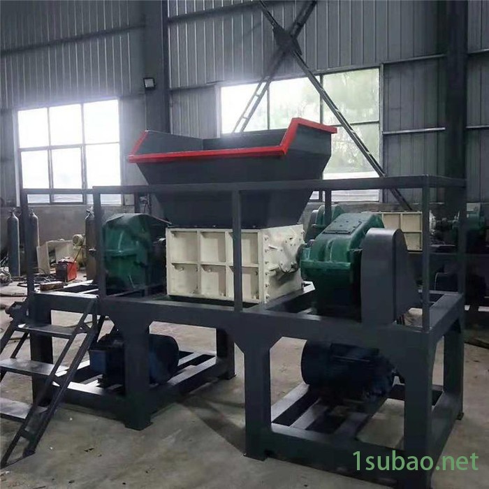 螺旋刀片双轴金属撕碎机 大油桶粉碎机 塑料编织袋撕碎机图3