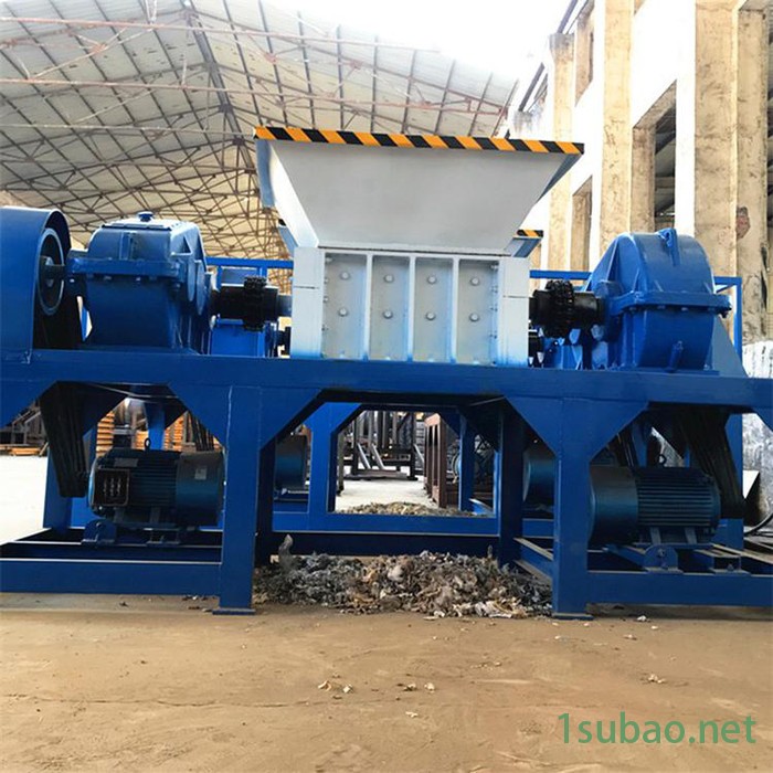 螺旋刀片双轴金属撕碎机 大油桶粉碎机 塑料编织袋撕碎机图4