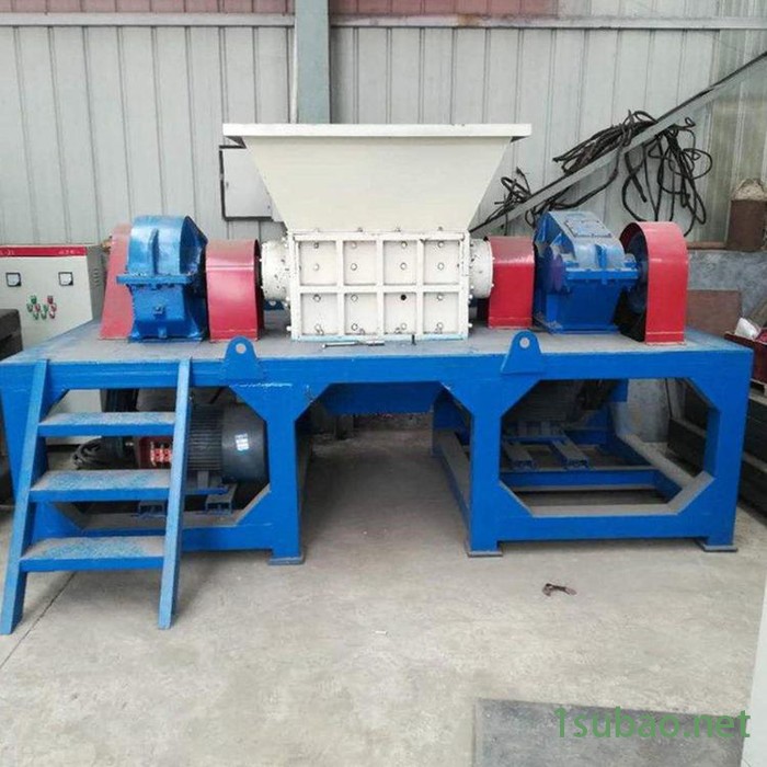 螺旋刀片双轴金属撕碎机 大油桶粉碎机 塑料编织袋撕碎机图5