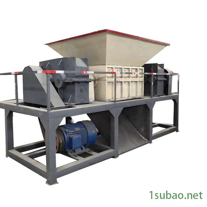 螺旋刀片双轴金属撕碎机 大油桶粉碎机 塑料编织袋撕碎机图2