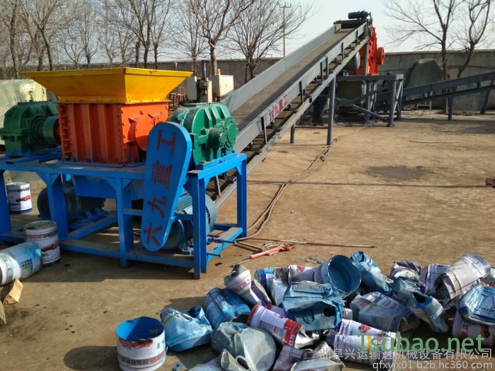 撕裂式粗粉碎机金属塑料编织袋双轴撕碎机 多功能图3