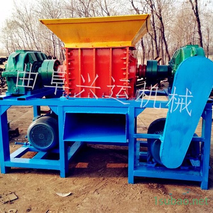 塑料建筑木板皮革双轴撕裂机可定制 易拉罐粉碎机图2