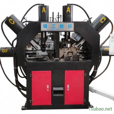 四川自贡 银江数控 爬架扁管冲管机 方柱扣数控冲眼机 图片