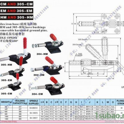 快速夹具，夹钳，夹头，压紧器，推拉式，304C，治具，木工夹，五金工具，批发