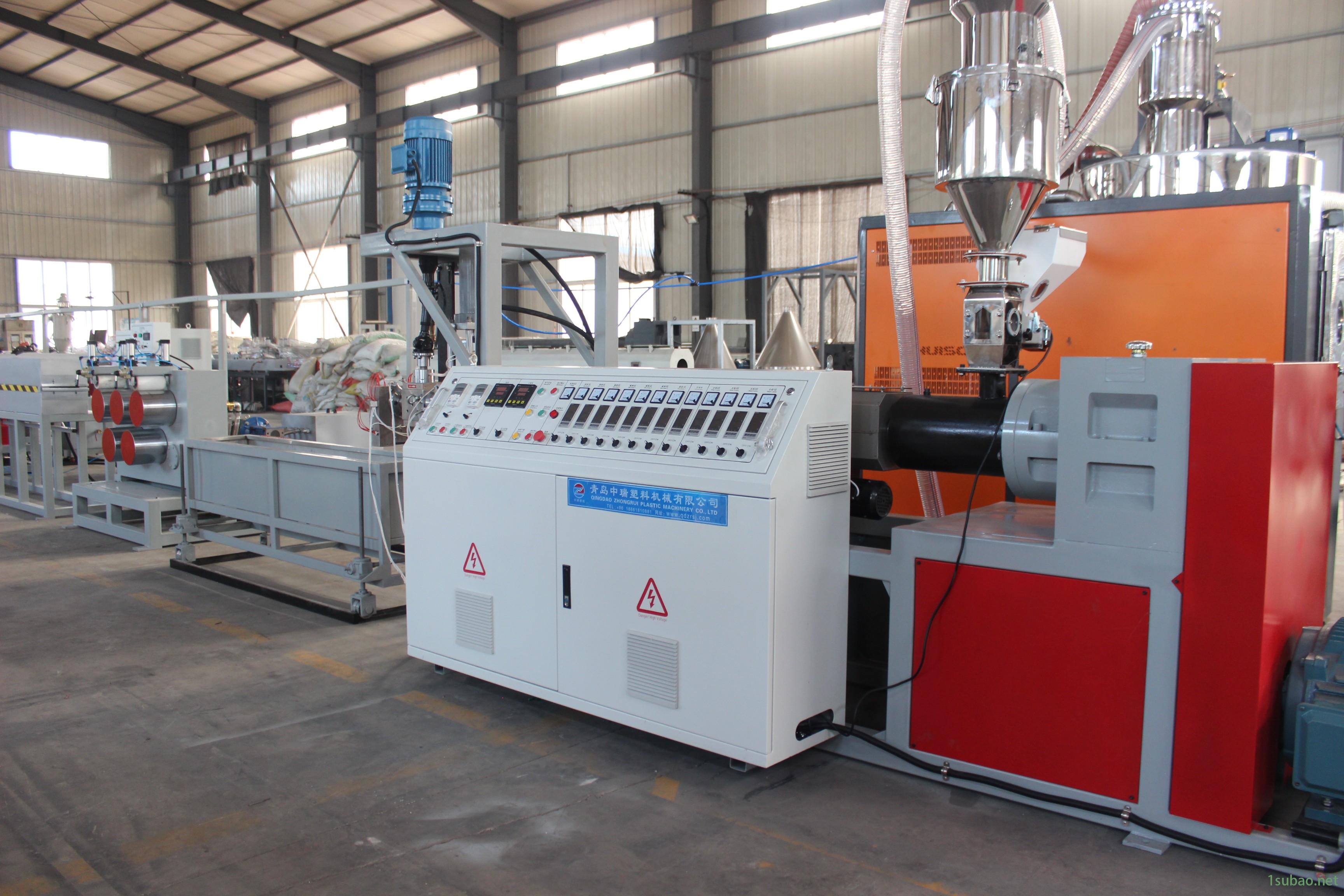 ZSJ75/30,PET土工格栅机械设备、塑钢带土工格栅加工设备、PET打包带生产线,中瑞塑机/图2