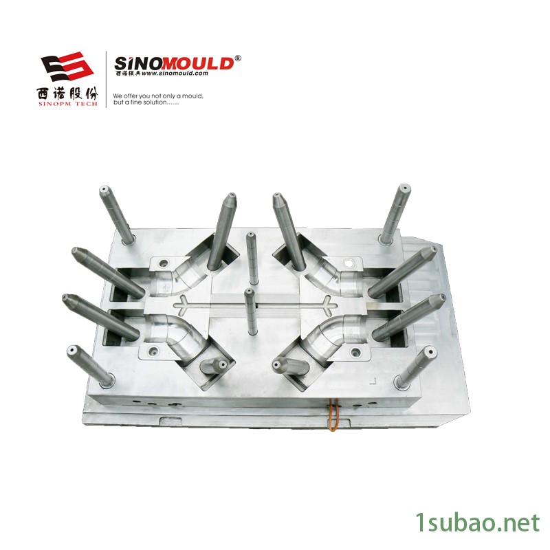 西诺管件模具 三通管件模具 PVC多腔管件 直通管件注塑图2