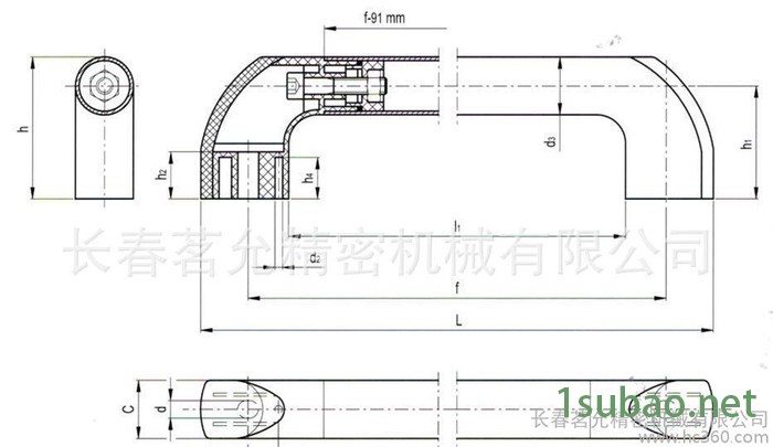 机床附件管状手柄、桥式手柄、U型手柄ETH长度为1057mm手柄图2