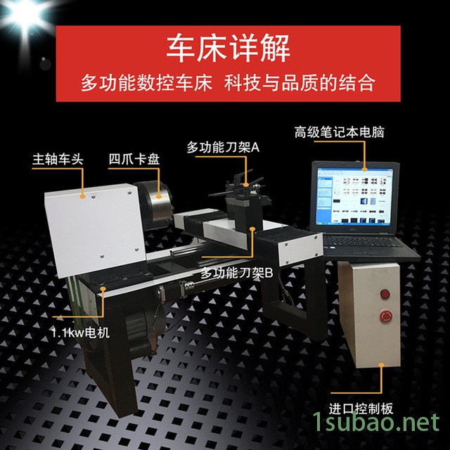 数控佛珠机全自动 高精度双刀 微型木工数控车床图3