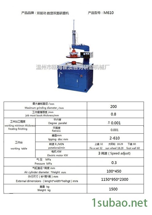 温州市智勇研磨机械双驱动数显平面研磨机磨床图2