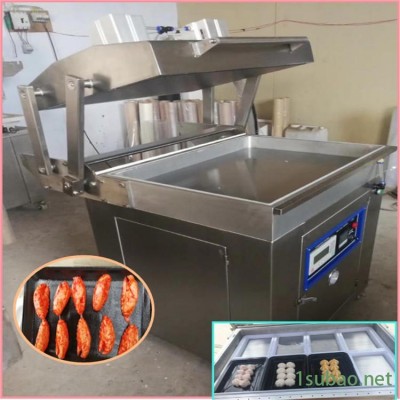 明虾全自动贴体真空包装机 盒式覆膜机含模具