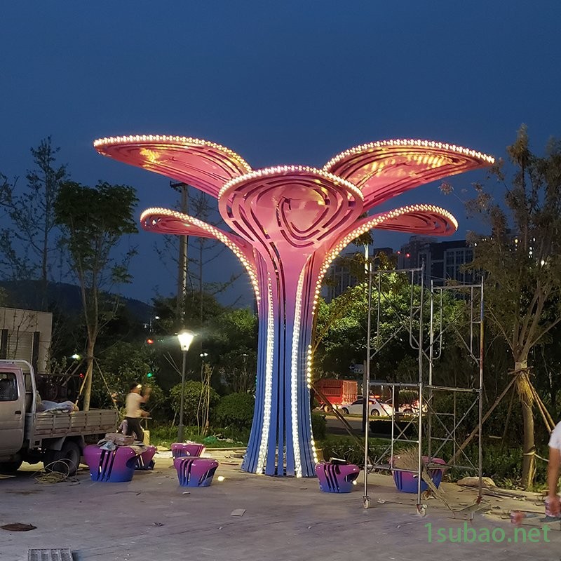 不锈钢豆芽雕塑 抽象蔬菜雕塑 金属造型雕塑 城市小区装饰摆件 公园景观雕塑图2