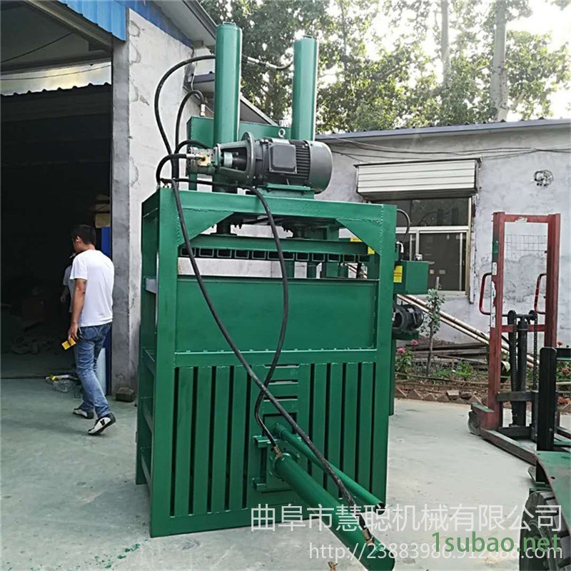 薄膜编织袋液压打包机 油漆桶金属80吨打包机 废纸编织袋塑料瓶液压打包机 半自动油漆桶压扁机图10