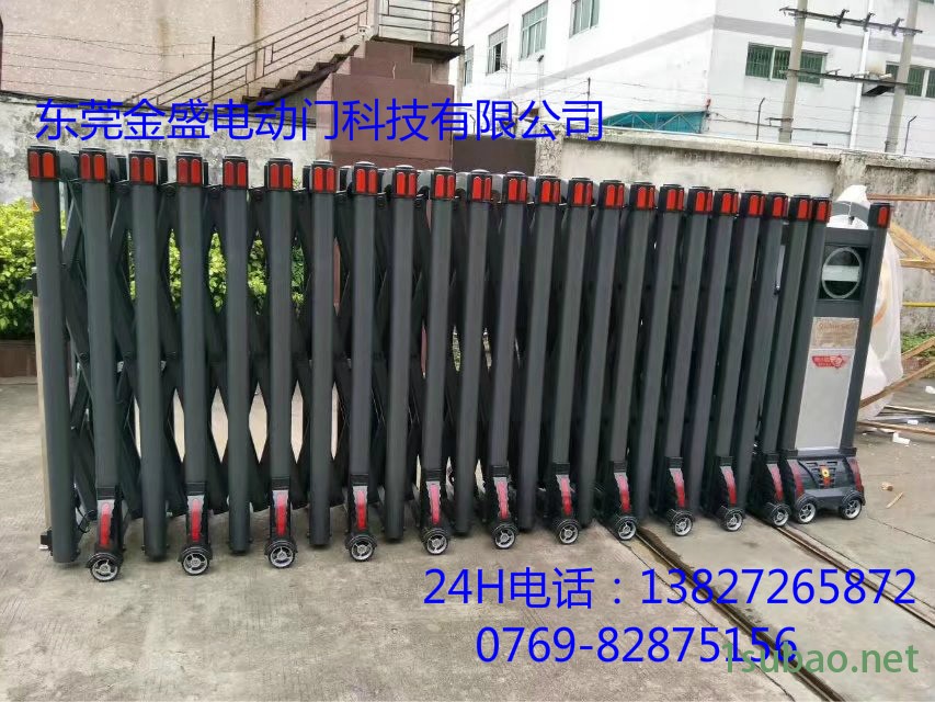 电动伸缩门 金盛单位伸缩电动大门 深圳不锈钢伸缩门价格 工地伸缩门厂商 批发市场货源 金属材质|不锈钢惠州深圳东莞广州图2