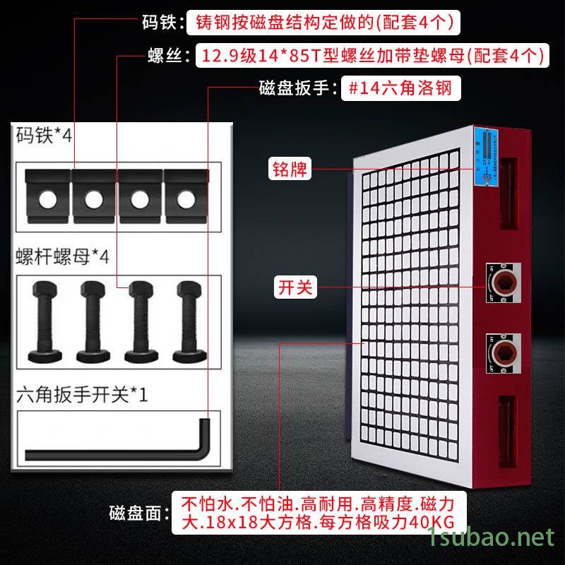 CNC超强力永磁磁盘 加工中心方格磁台铣床雕刻机电脑锣磁盘图2