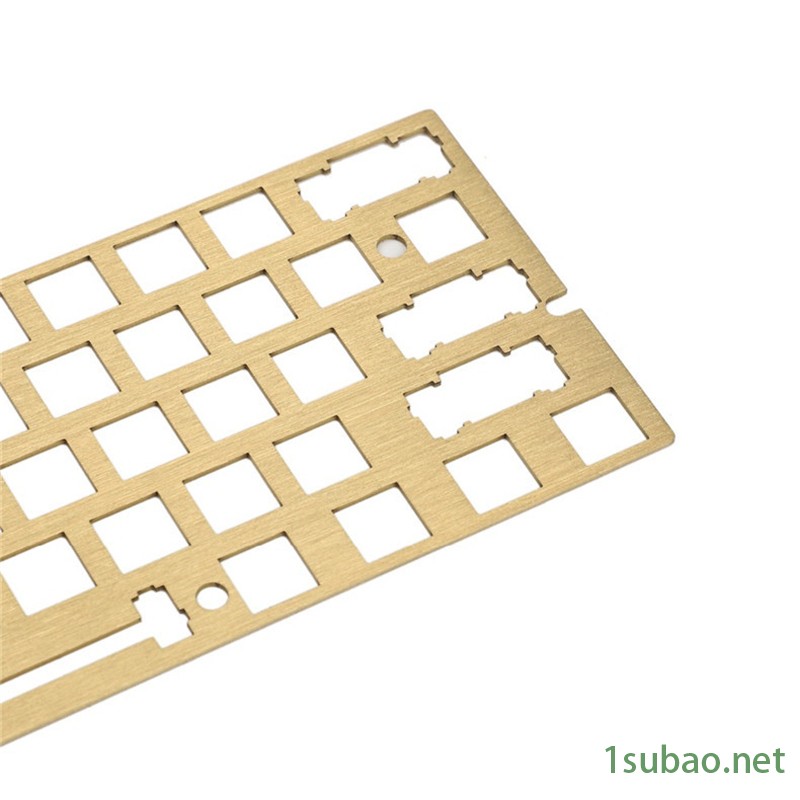 DIY 客制化机械键盘定位板 60% GH60 CNC 可拉丝做旧黄铜板 黄铜定位板 锢康金属图2