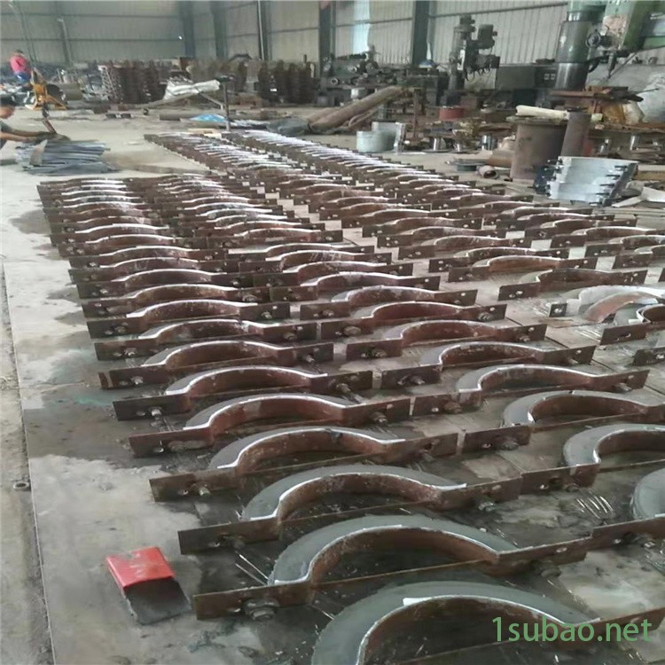 玖众供应 内蒙古赤峰 限位管托 管道滚动支架 管道根部连接件 垫圈 焊缝加强板 单槽钢吊杆座 双头螺杆图2