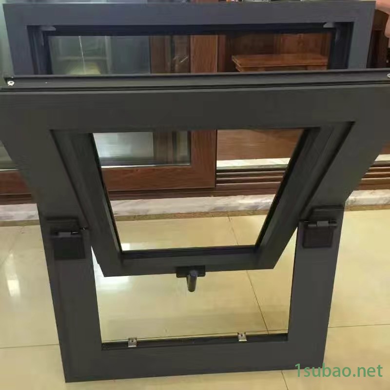 断桥铝合金热\销厂房中悬窗/手摇螺杆推铝合金拉开窗 外开下悬窗内图2
