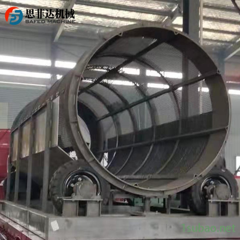砖厂无轴滚筒筛分设备 塑料薄膜无轴筛分机 金属炉渣筛沙机图6