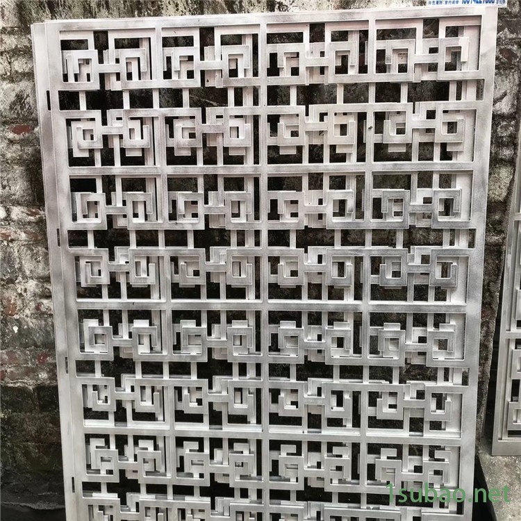 铝合金型材定制铝合金艺术中式窗花隔断 金属雕花装饰板幕墙吊顶中国红铝窗花图2