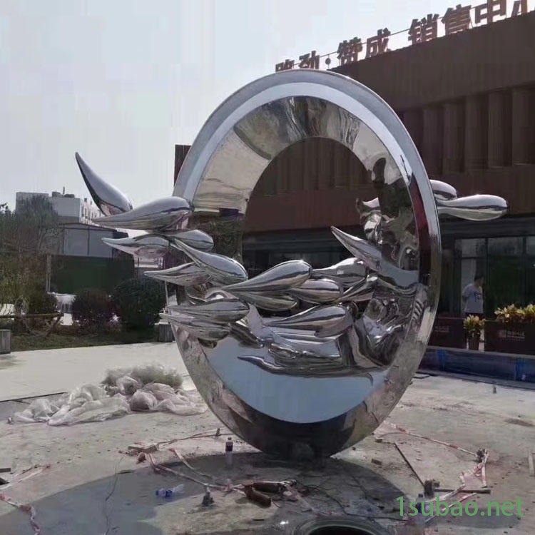 佰盛 地产不锈钢雕塑装饰 主题不锈钢雕塑厂家 金属售楼部水景浪花模型摆件图2