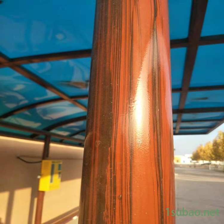 南通木纹漆 航创木纹漆方管 金属木纹漆护栏厂家施工图2