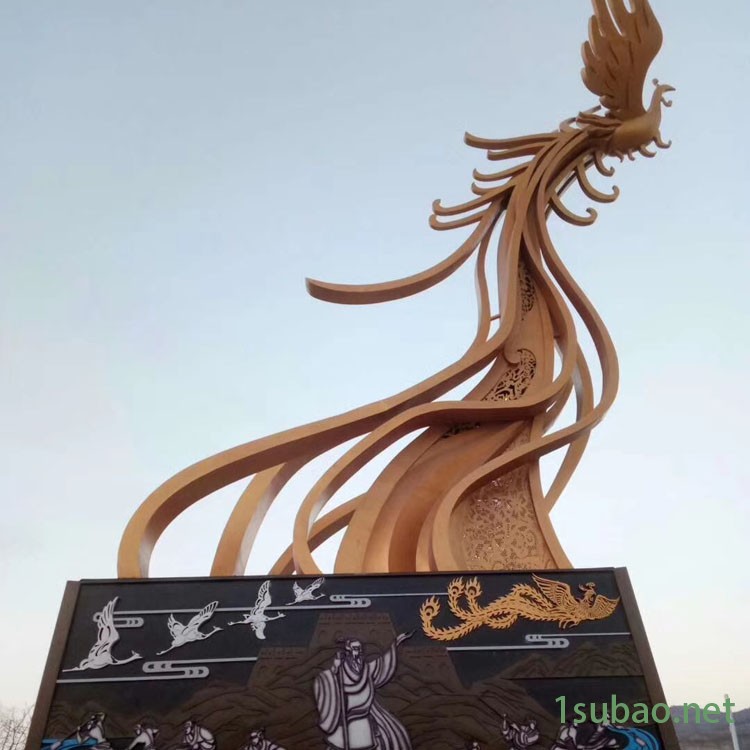 佰盛 金属凤凰雕塑 不锈钢凤凰 广场地产公园抽象凤凰摆件图2