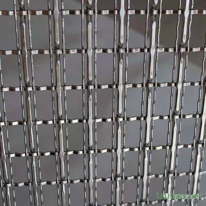 乾卓金属网 金属隔断屏风网 橱柜铁丝编织网 家具装饰 扁条不锈钢丝网 背景墙网格装饰图2