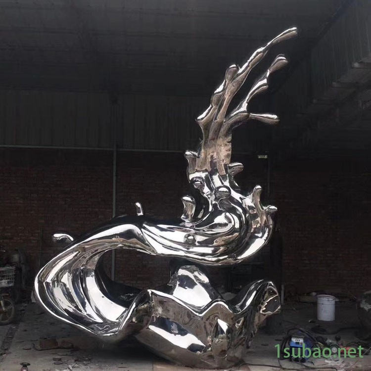 佰盛 不锈钢抽象水花雕塑厂家 金属镜面浪花雕塑 景区水景雕塑摆件 定做图2