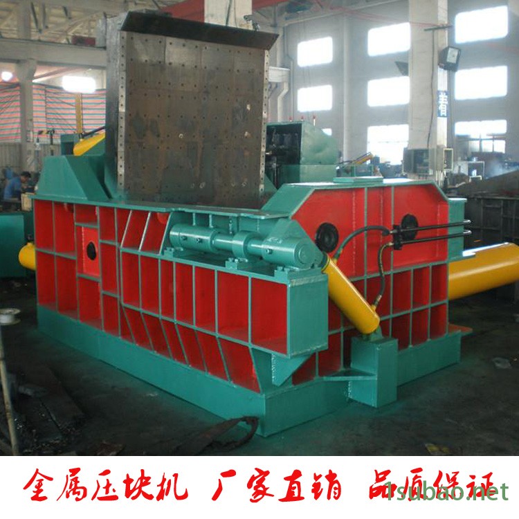 源德大吨位金属压块机 易拉罐废铝废品压块机 废铁金属剪切压块成型机 卧式金属压块机处理量图2