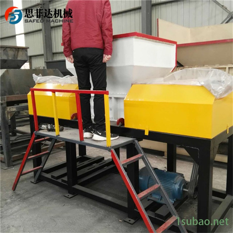 木材橡胶轮胎家具轮胎撕裂机 小型塑料易拉罐撕碎机 金属双轴撕破机图2