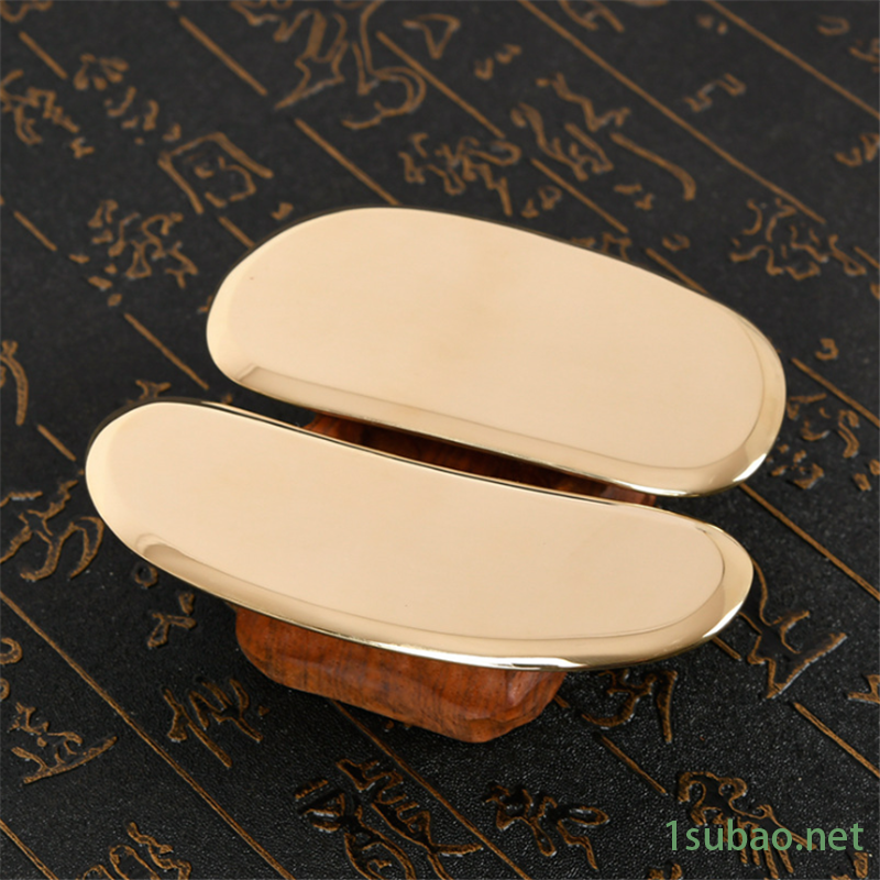 纯铜虎砭黄铜刮痧板 面部拨筋刮痧板 脸部美容刮痧板 疏通经络黄铜小短板 锢康金属图2