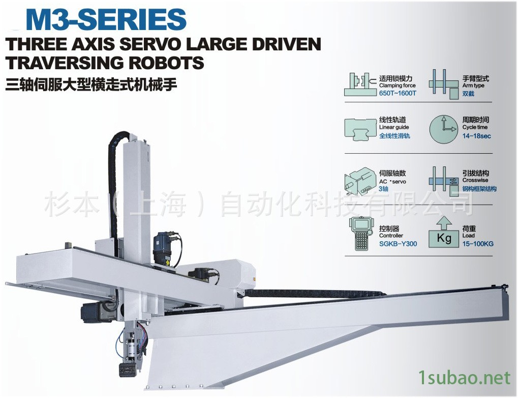 三轴伺服大型横走式机械手-杉本科技