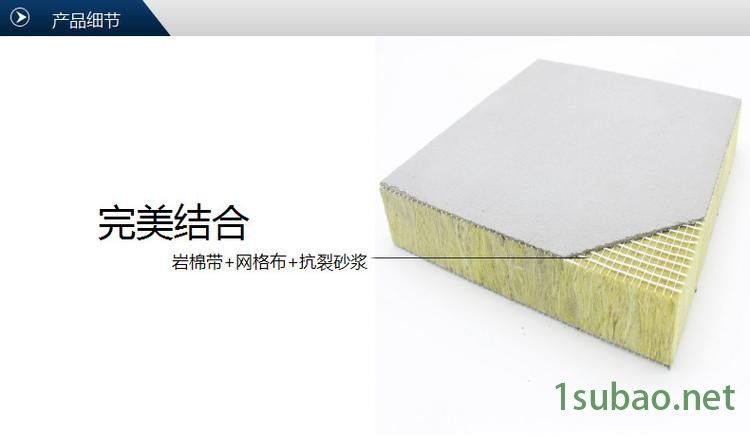 外墻防火隔離帶 水泥壓力板水泥巖棉復合保溫板廠家 加工定制