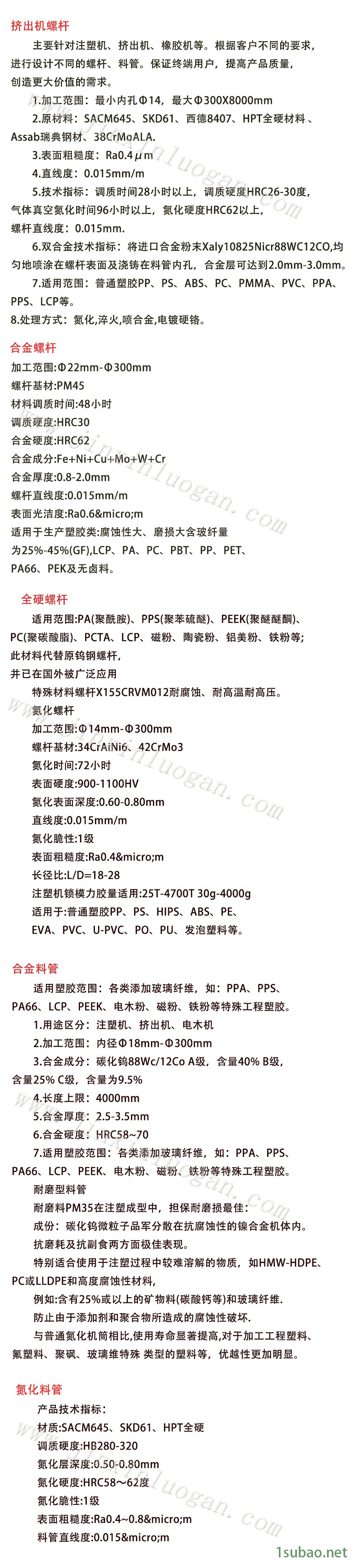廣東LCP PC PP專用螺桿料筒 雙合金螺桿量身定制示例圖6
