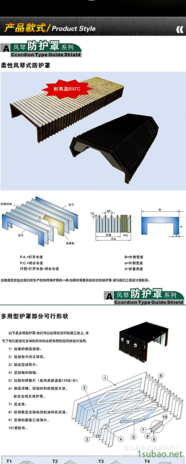 伸縮式風琴防護罩一字型柔性防塵折布機床導軌折疊式保護罩示例圖3
