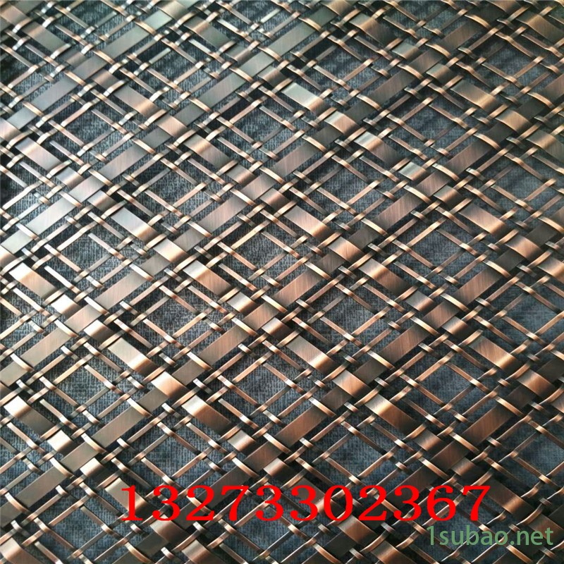 乾卓金属网 商城室内装饰不锈钢金属屏风网格 新中式不锈钢玫瑰金抗指纹工艺隔断屏风背景墙装饰示例图25
