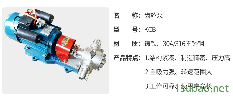 KCB-18.3臥式齒輪泵 衛(wèi)生級(jí)不銹鋼齒輪泵 工業(yè)型齒輪油泵示例圖4