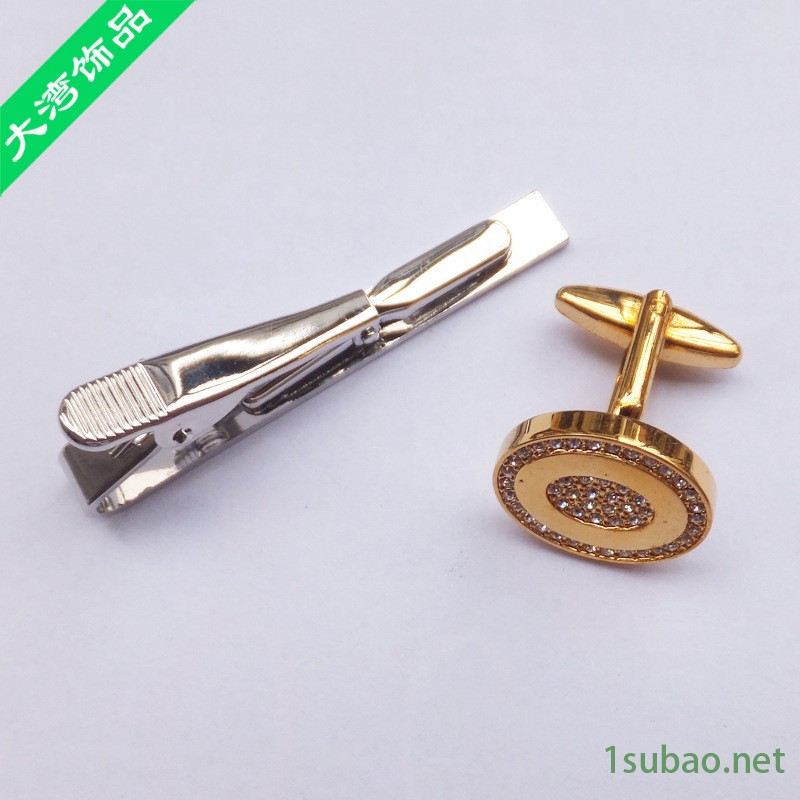 供應歐美男士高檔金屬袖扣領帶夾 高品質西裝領帶夾定制示例圖7