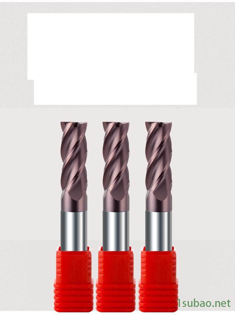 Ruier/锐治  HRC55度涂层  四刃 钨钢圆鼻铣刀  硬质合金牛鼻R角立铣刀图2