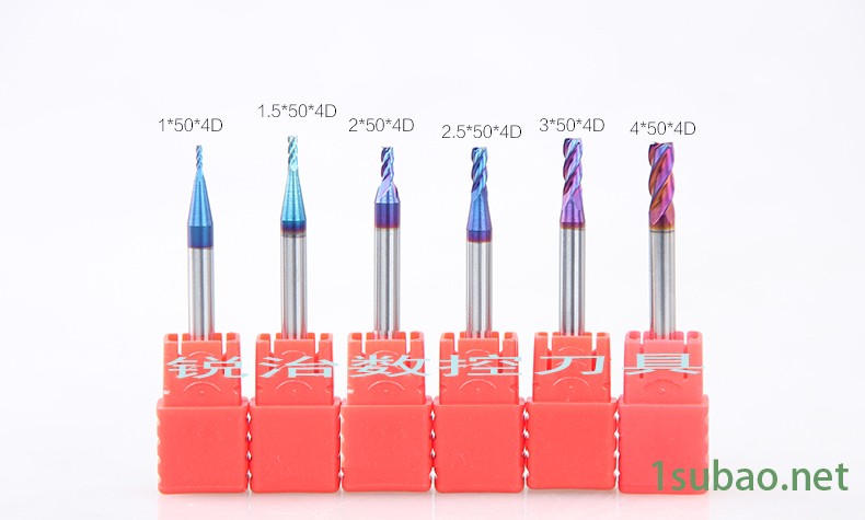 厂家加工定制 63度4刃铣刀 蓝纳米钨钢平底铣刀硬质合金立铣刀图4