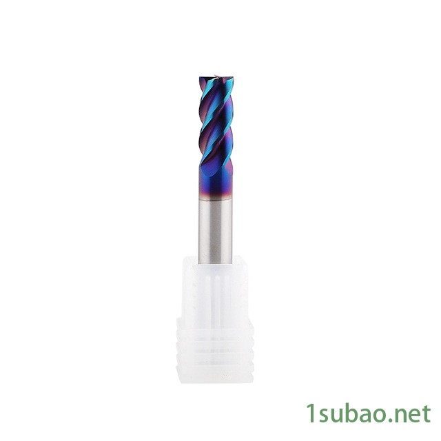 厂家加工定制 63度4刃铣刀 蓝纳米钨钢平底铣刀硬质合金立铣刀图3