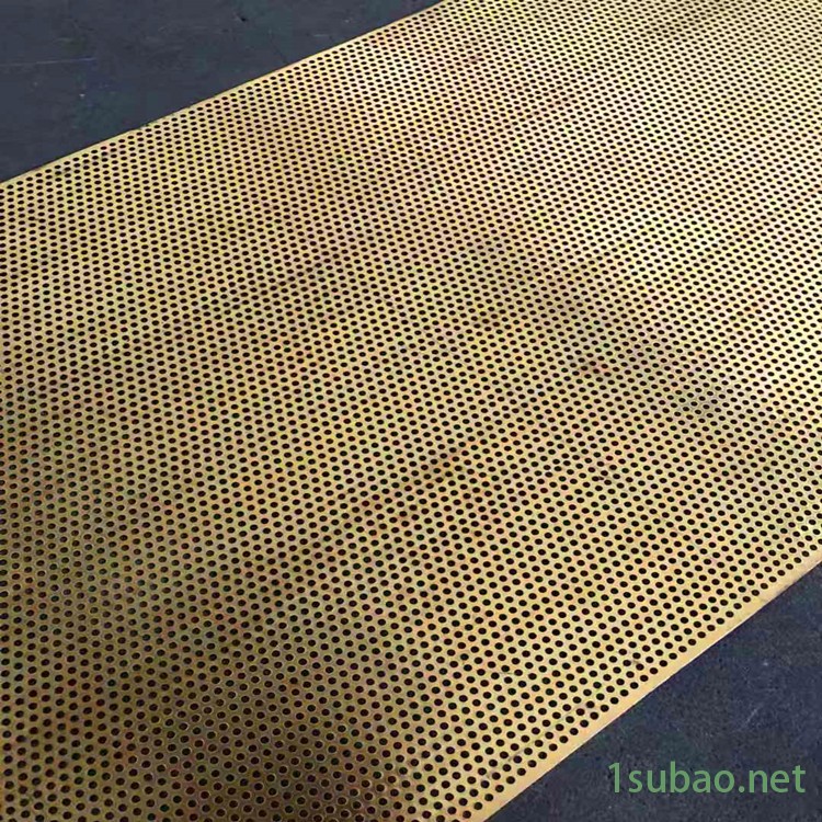 散热器用黄铜网 耐磨黄铜圆孔筛网厚度0.6mm网孔2mm孔距4mm 冲压铜板网【安恒】图2