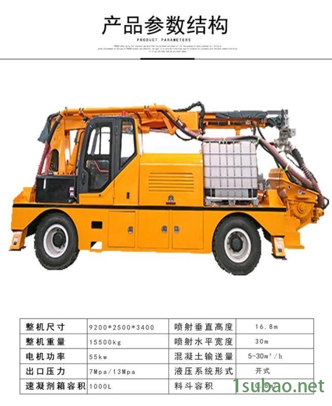 陕西延安湿喷车机械手隧道液压湿喷台车全国供应图3