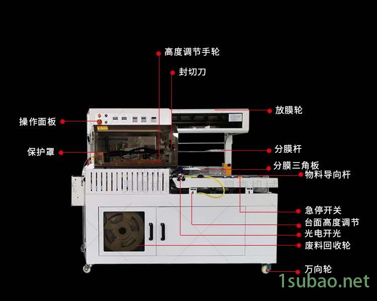 450型全自动边封机封切机热收缩膜包装机覆膜机 塑封机POF收缩膜机图2