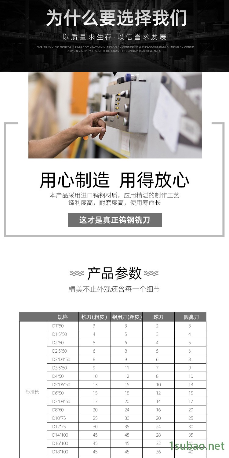 雙刃直柄合金平底立銑刀55度2刃銑刀 涂層開槽加長數(shù)控刀具示例圖3